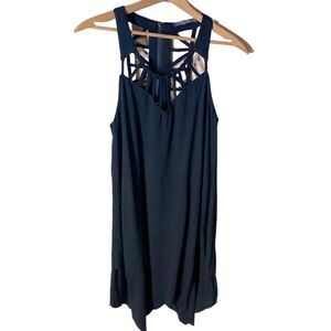 MISS ME Strappy Back Dress Black Mini Size XS